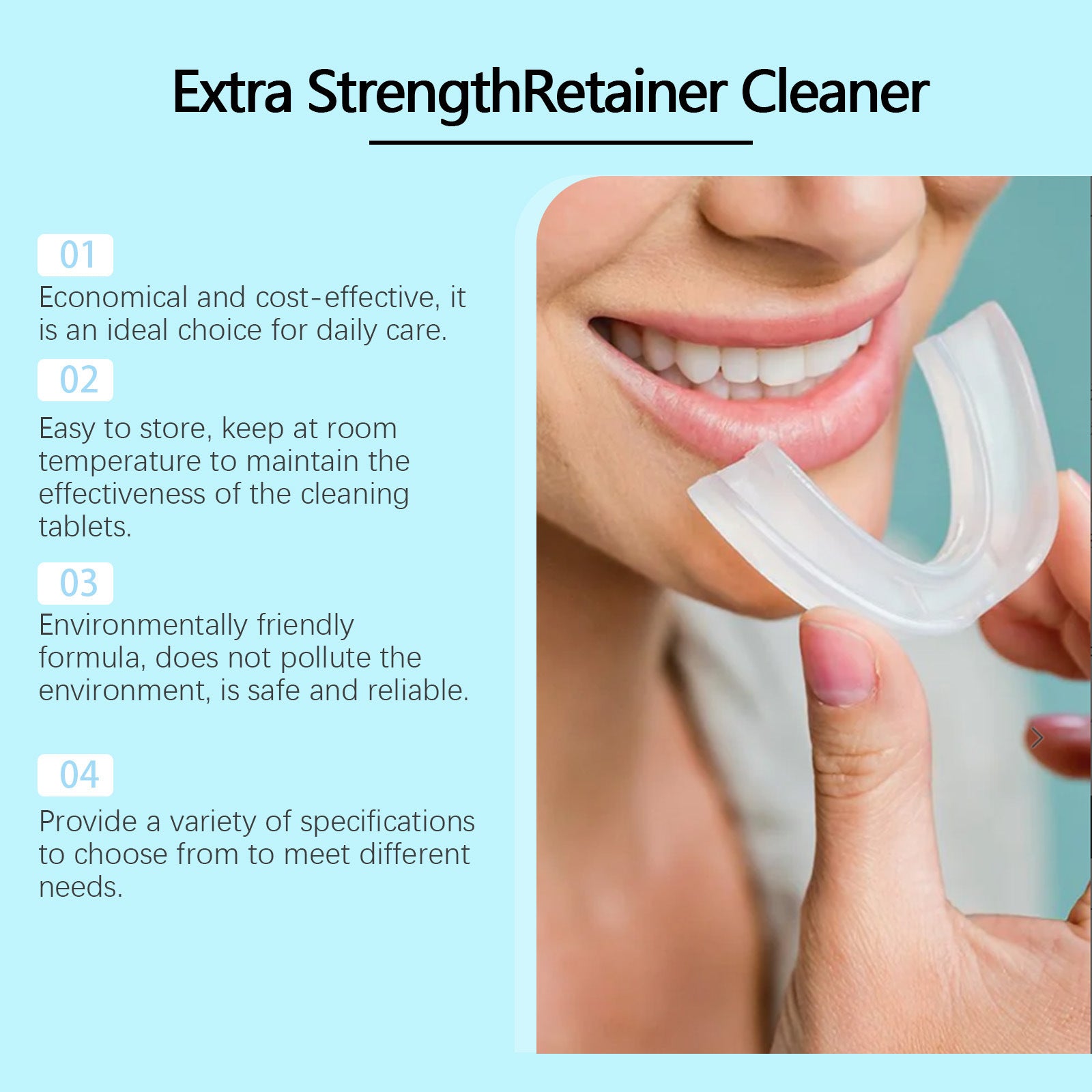 ORALHOE Denture Retainer Cleaning Tablets, Oral Freshening Teeth Cleaner for Dentures and Retainers, Care and Deodorizing Tablets
