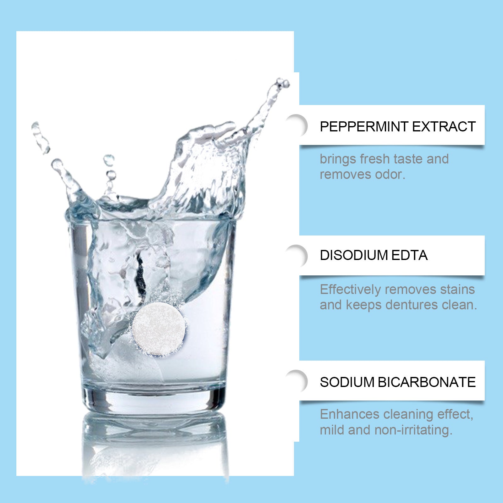 ORALHOE Denture Retainer Cleaning Tablets, Oral Freshening Teeth Cleaner for Dentures and Retainers, Care and Deodorizing Tablets