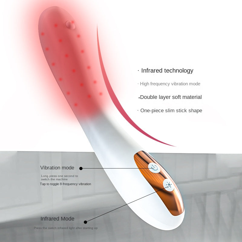 Female Private Care Vibrator with Infrared Therapy, Heated Climax Stick, Red Light Wellness Device
